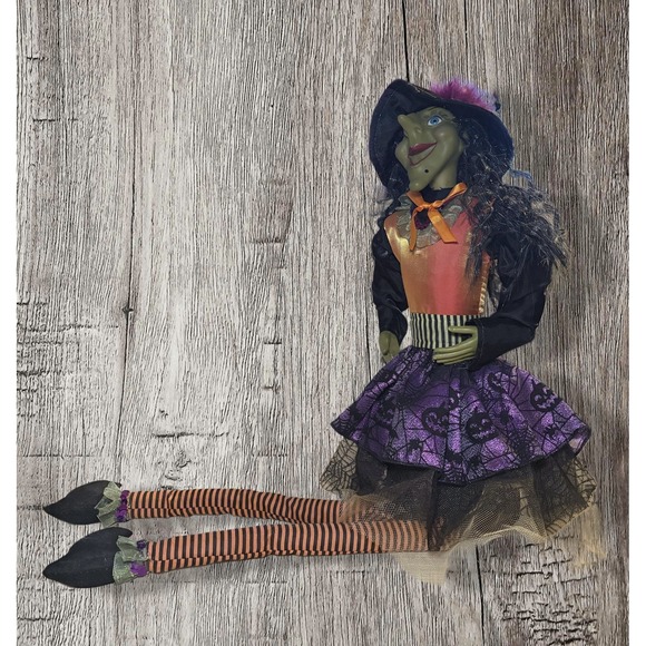 NEW SITTING GREEN GAL PAL WITCH 16Hx12"LEGS Folk Art - HALLOWEEN SPECIAL - Picture 3 of 4